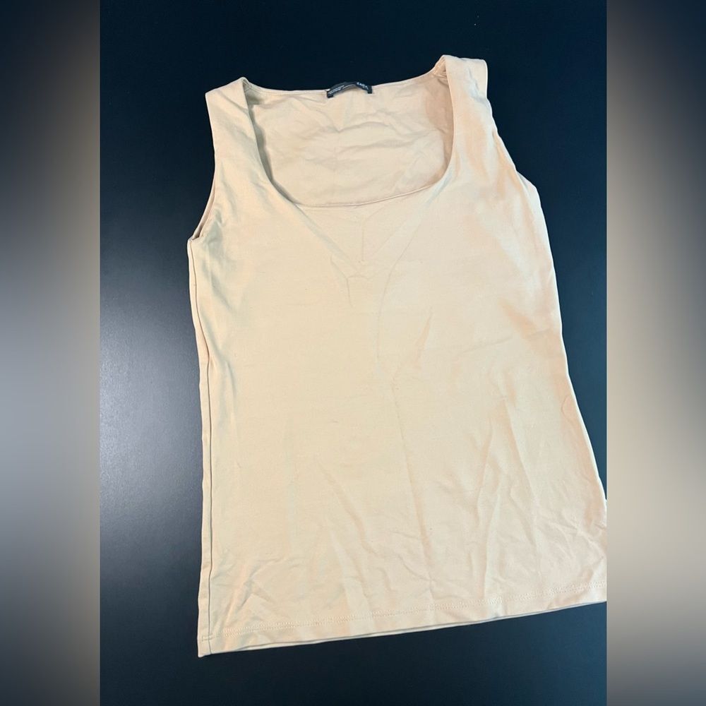 Zara W&B Collection Women’s Stretchy Tank Top Size Medium in Tan EUC